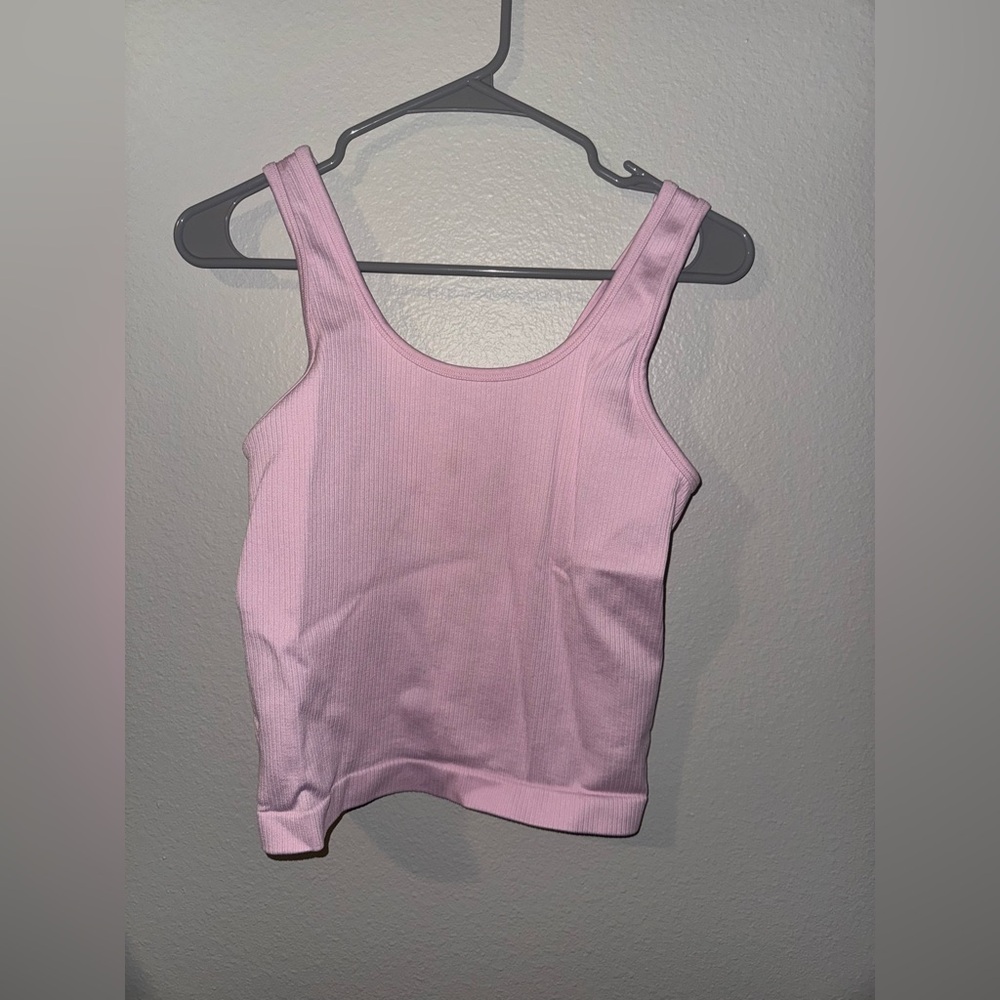 a new day Light Pink Ribbed Tank Top